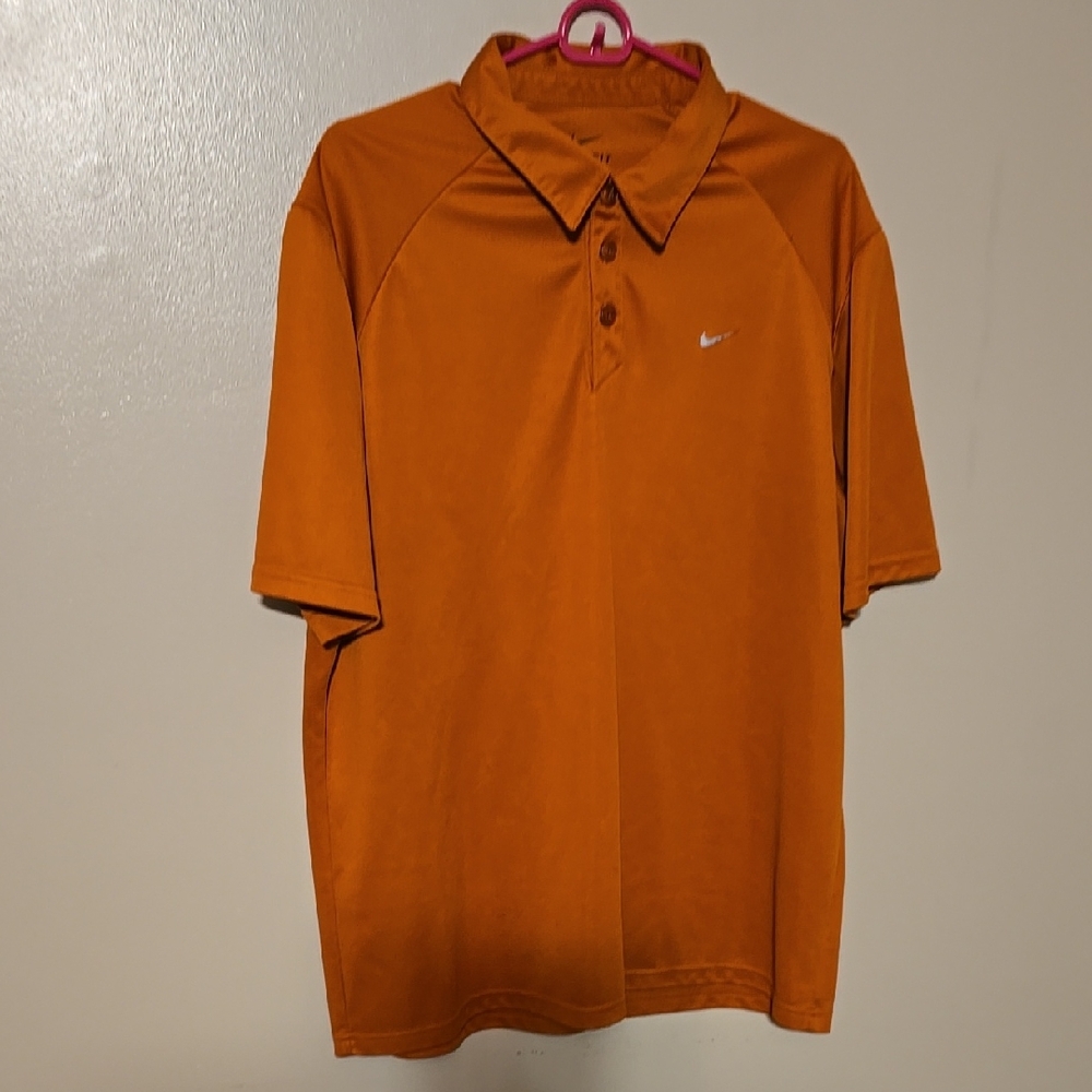 Nike Dri-Fit Golf Polo Shirt Orange Mens Size Large